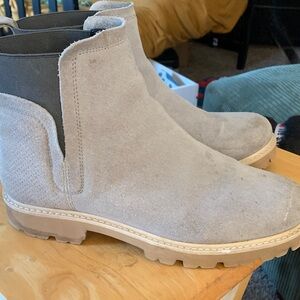 Gray Suede Ankle Boots